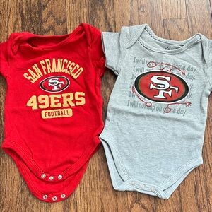 NFL San Francisco 49ers Red and Gray Baby Bodysuit Duo